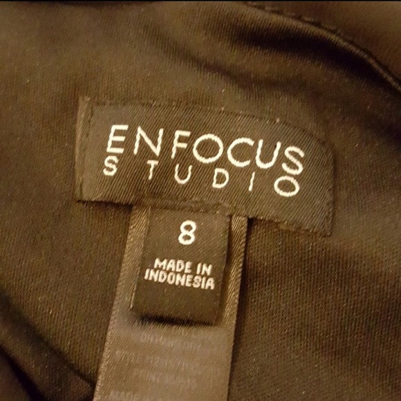 Enfocus Studio Chevron print green black dress size 8 - Picture 3 of 4